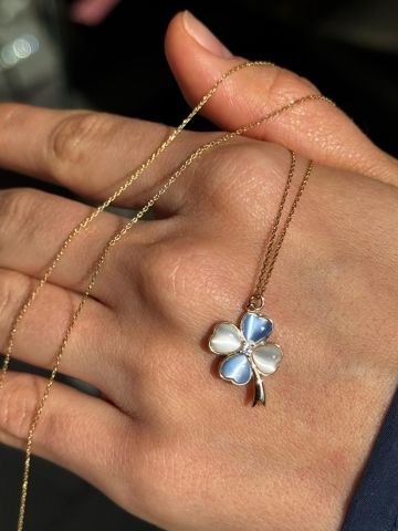 14 AYAR BEYAZ MAVI YONCA KOLYE